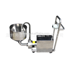 sanitary high shear inline mixer with trolley and hopper